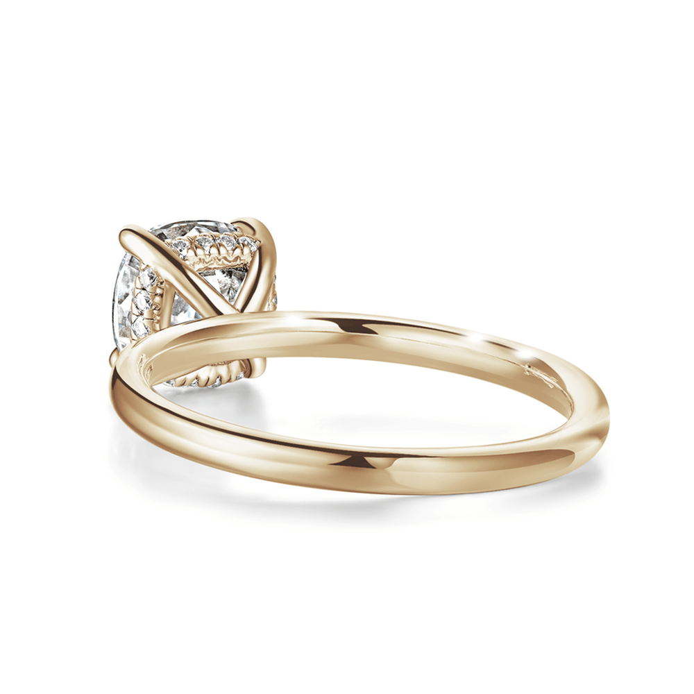 Solitaire Cushion Cut Lab Grown Diamond Engagement Ring With Hidden Halo - TAYLOR KOM_10K Rose Gold