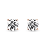 Solitaire Four Prong Round Cut Earrings - TAYLOR KOM_925 Sterling Silver