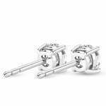Solitaire Four Prong Round Cut Earrings - TAYLOR KOM_925 Sterling Silver