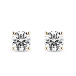 Solitaire Four Prong Round Cut Earrings - TAYLOR KOM_925 Sterling Silver