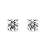 Solitaire Four Prong Round Cut Earrings - TAYLOR KOM_925 Sterling Silver
