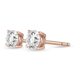 Solitaire Four Prong Round Cut Earrings - TAYLOR KOM_925 Sterling Silver