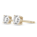 Solitaire Four Prong Round Cut Earrings - TAYLOR KOM_925 Sterling Silver